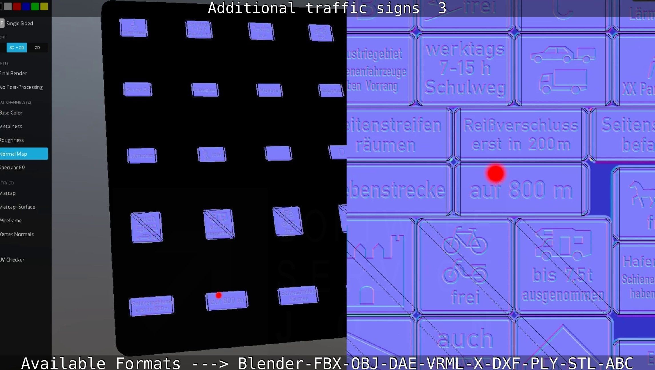 Additional traffic signs - 3 Low-poly 3D model_102