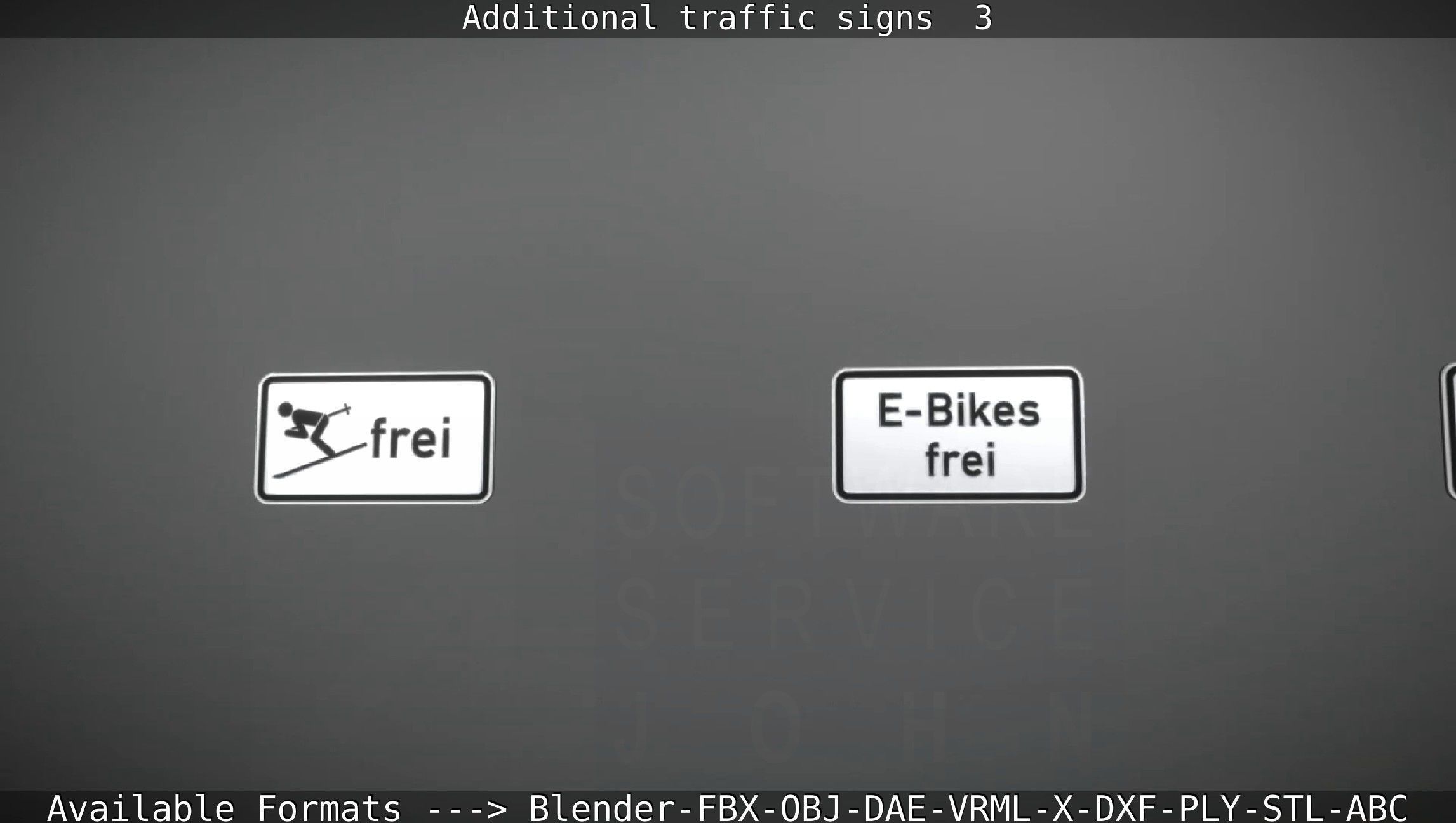 Additional traffic signs - 3 Low-poly 3D model_42