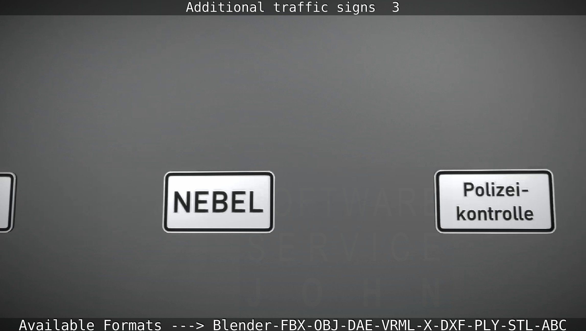 Additional traffic signs - 3 Low-poly 3D model_34