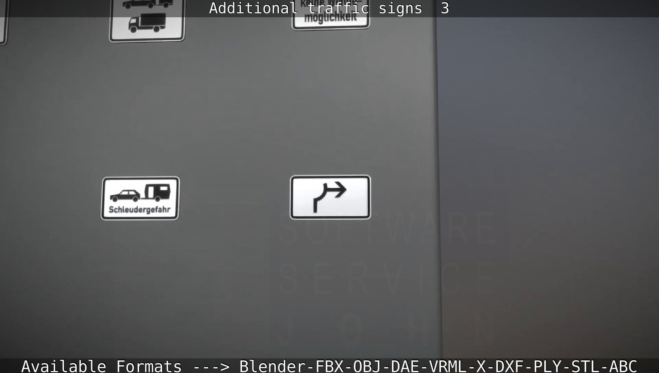 Additional traffic signs - 3 Low-poly 3D model_38
