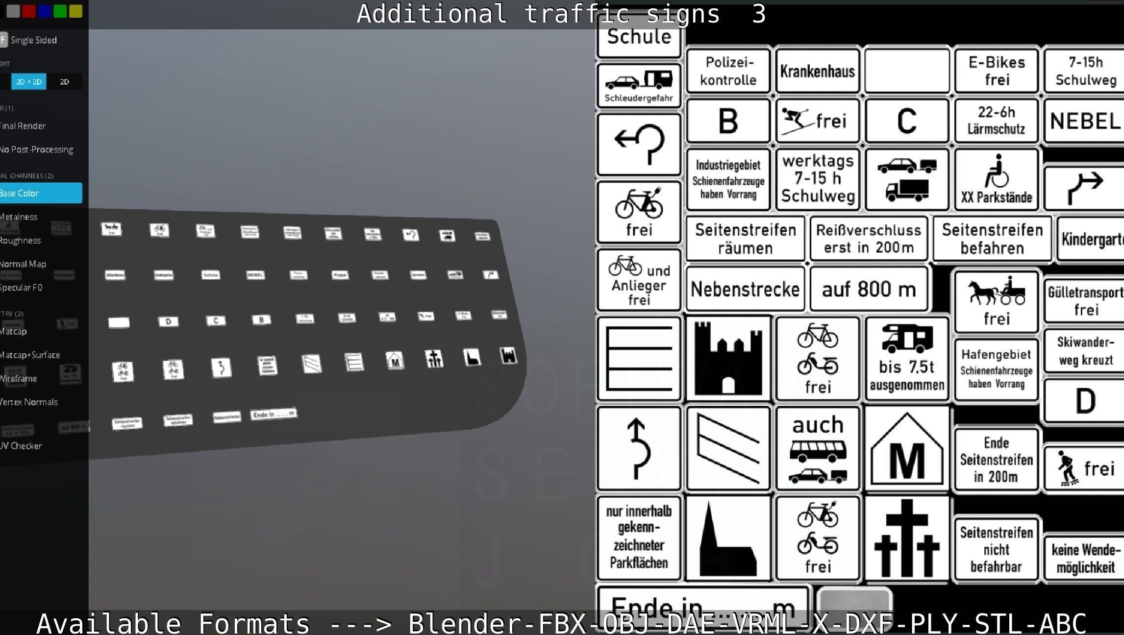 Additional traffic signs - 3 Low-poly 3D model_85