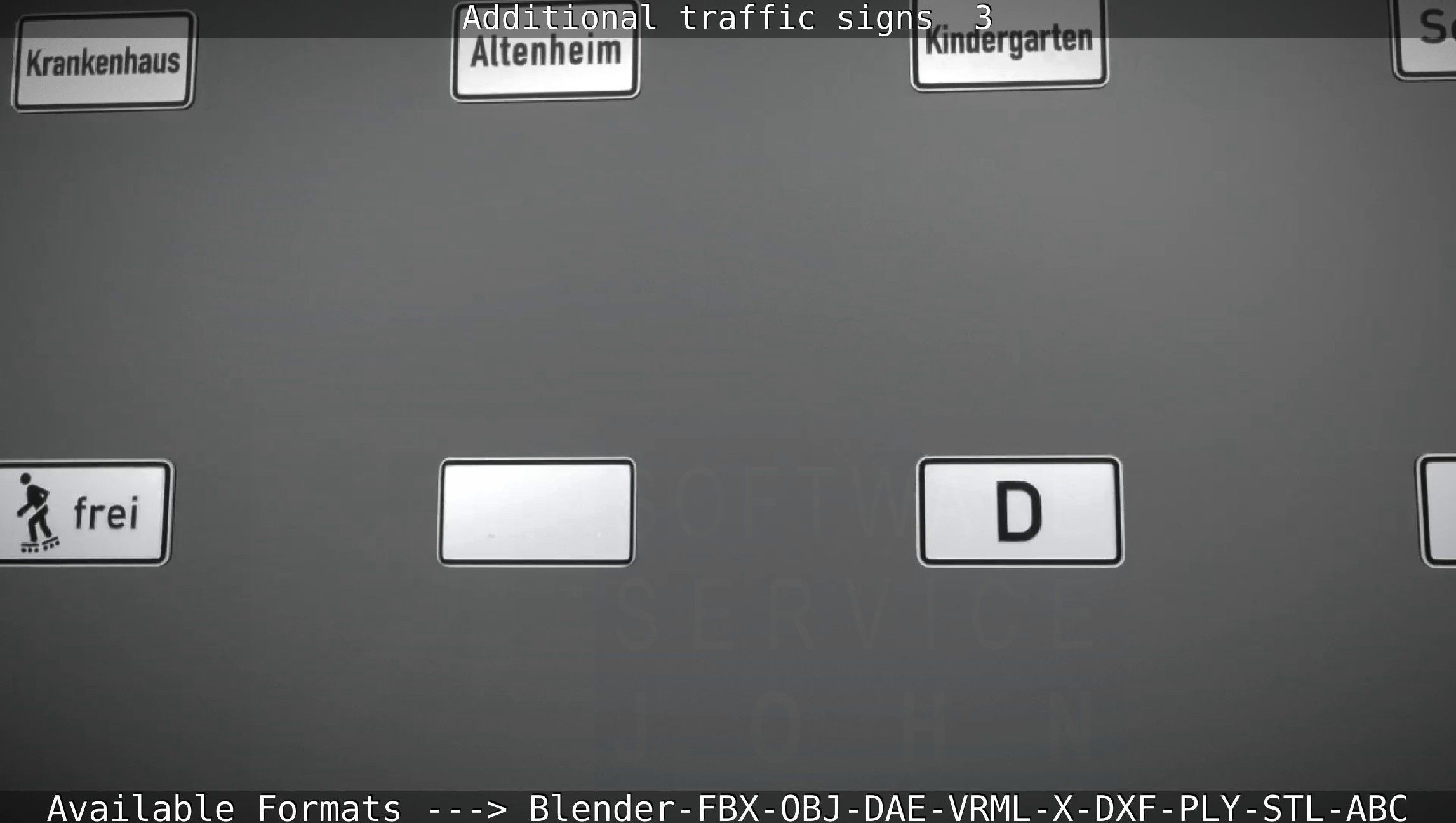 Additional traffic signs - 3 Low-poly 3D model_48