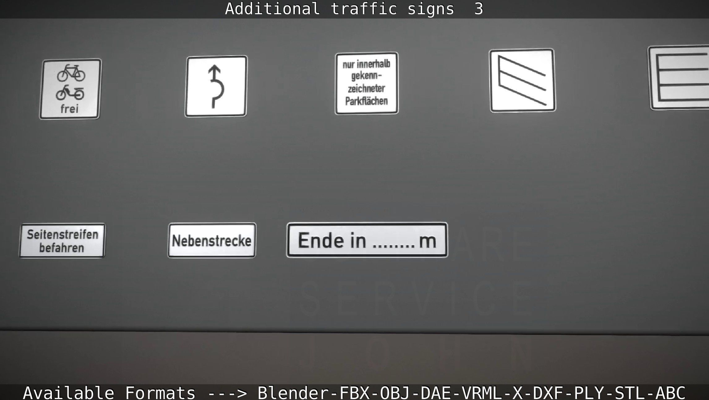 Additional traffic signs - 3 Low-poly 3D model_74