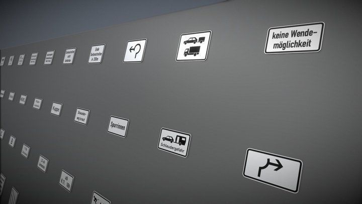 Additional traffic signs - 3 Low-poly 3D model_3