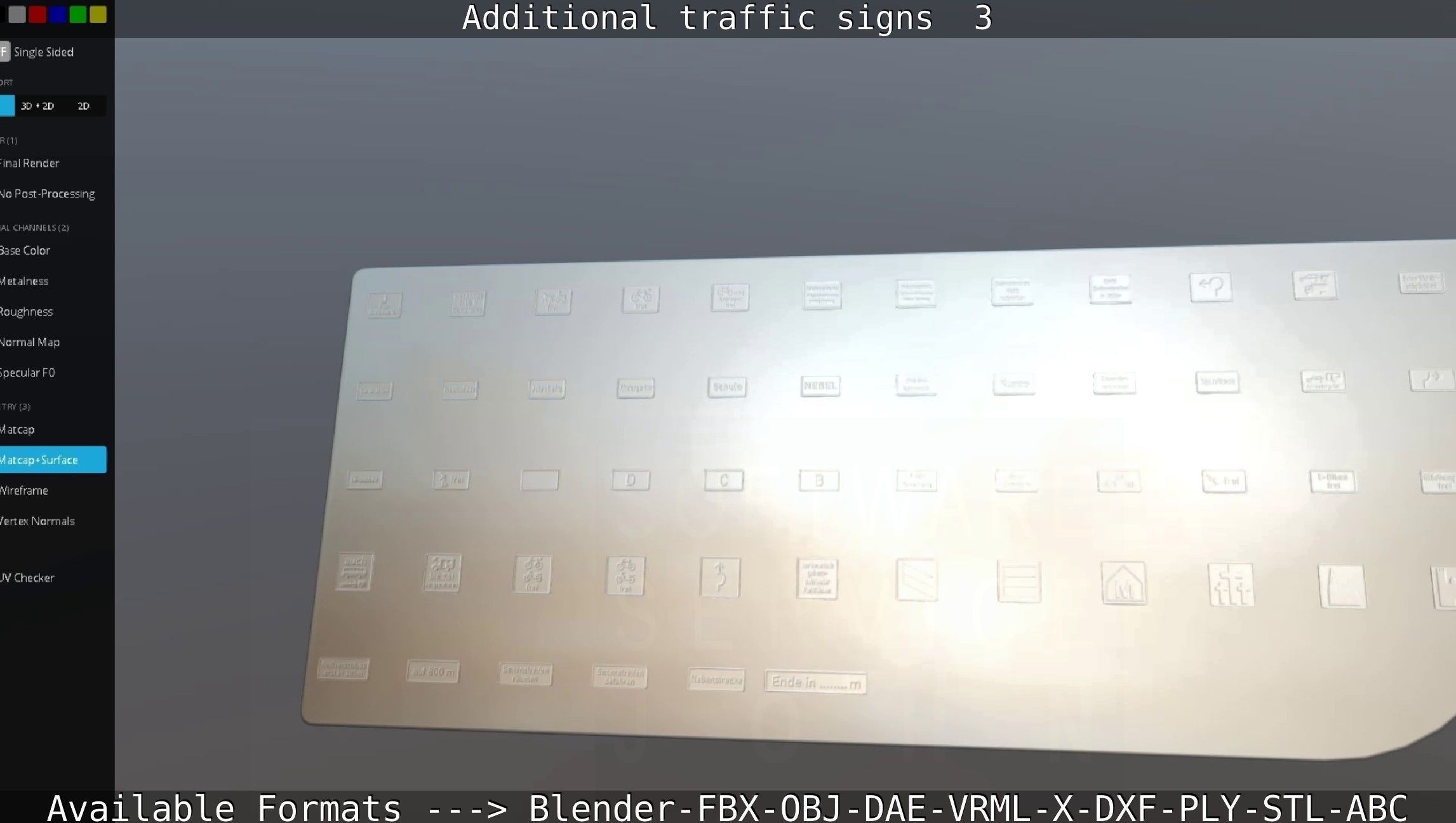 Additional traffic signs - 3 Low-poly 3D model_126