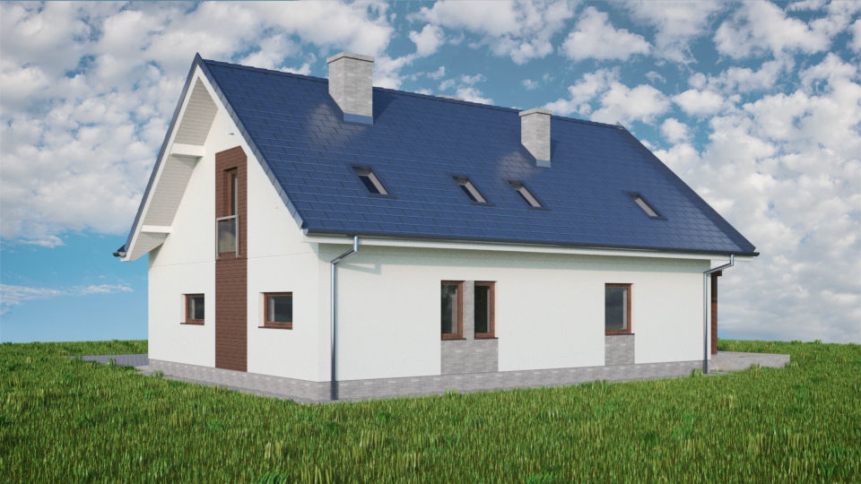 House 04C2 Low-poly 3D model_4