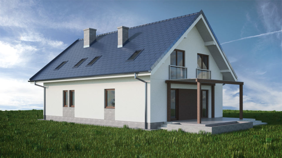 House 04C2 Low-poly 3D model_2