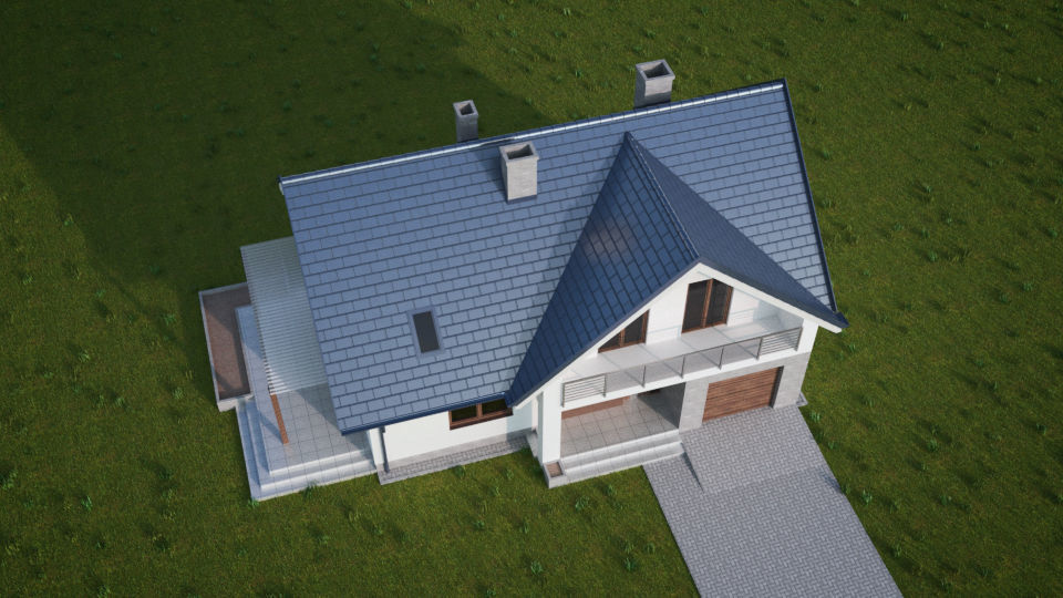 House 04C2 Low-poly 3D model_6