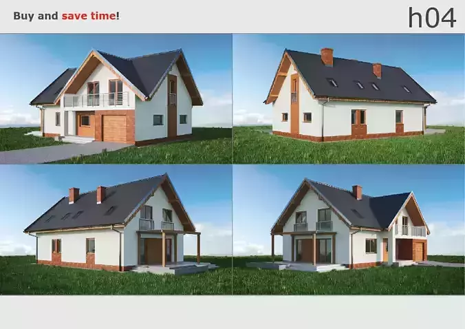 House 04C2 Low-poly 3D model
