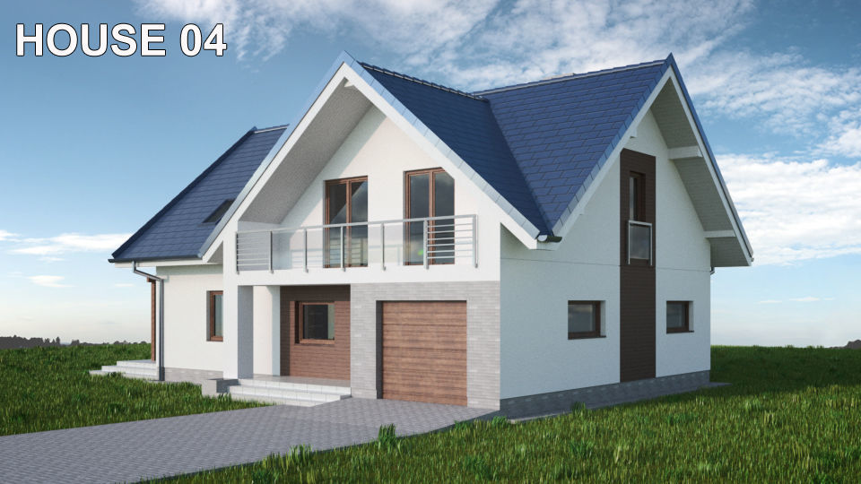 House 04C2 Low-poly 3D model_1