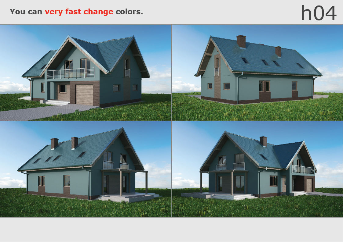 House 04C2 Low-poly 3D model_7