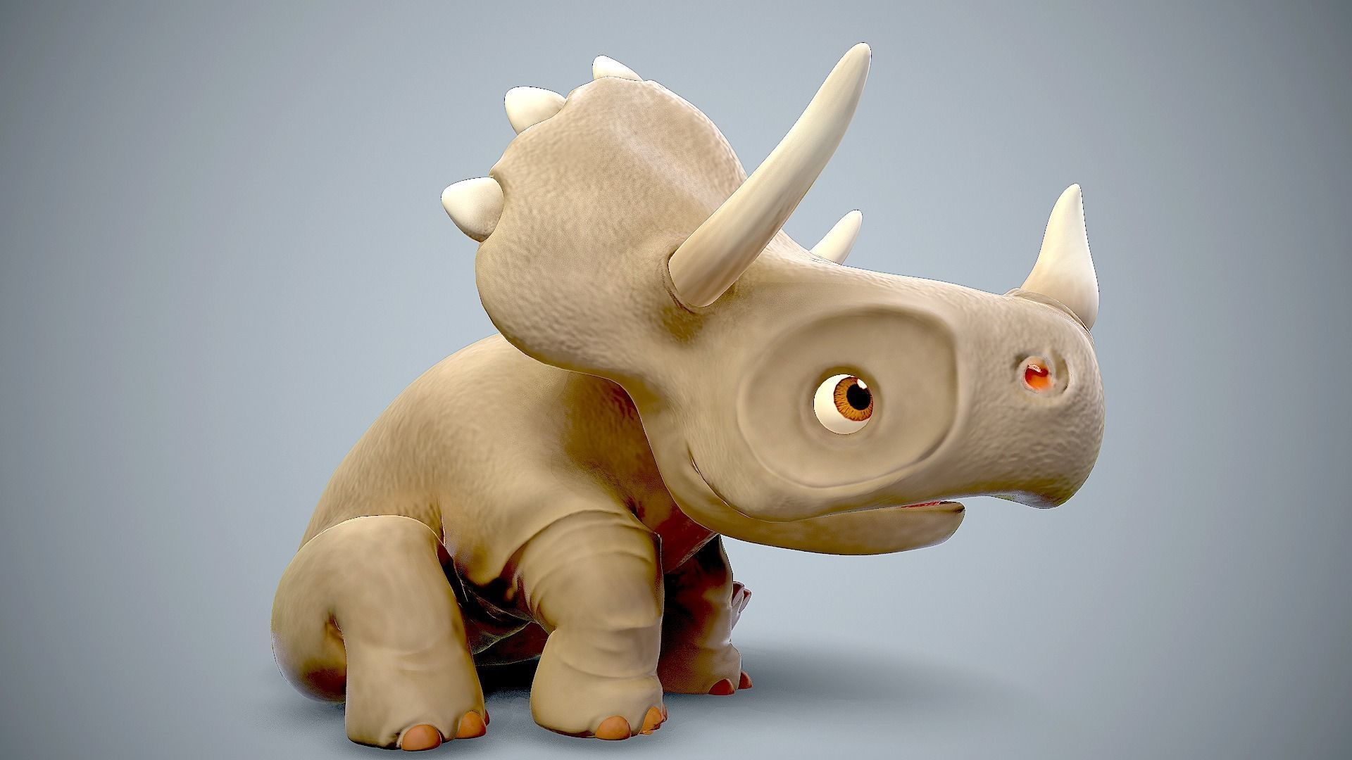 Cartoon baby dino Low-poly 3D model_4