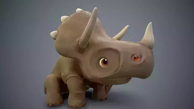 Cartoon baby dino Low-poly 3D model