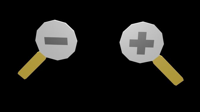 Low pole loupe symbol Low-poly 3D model