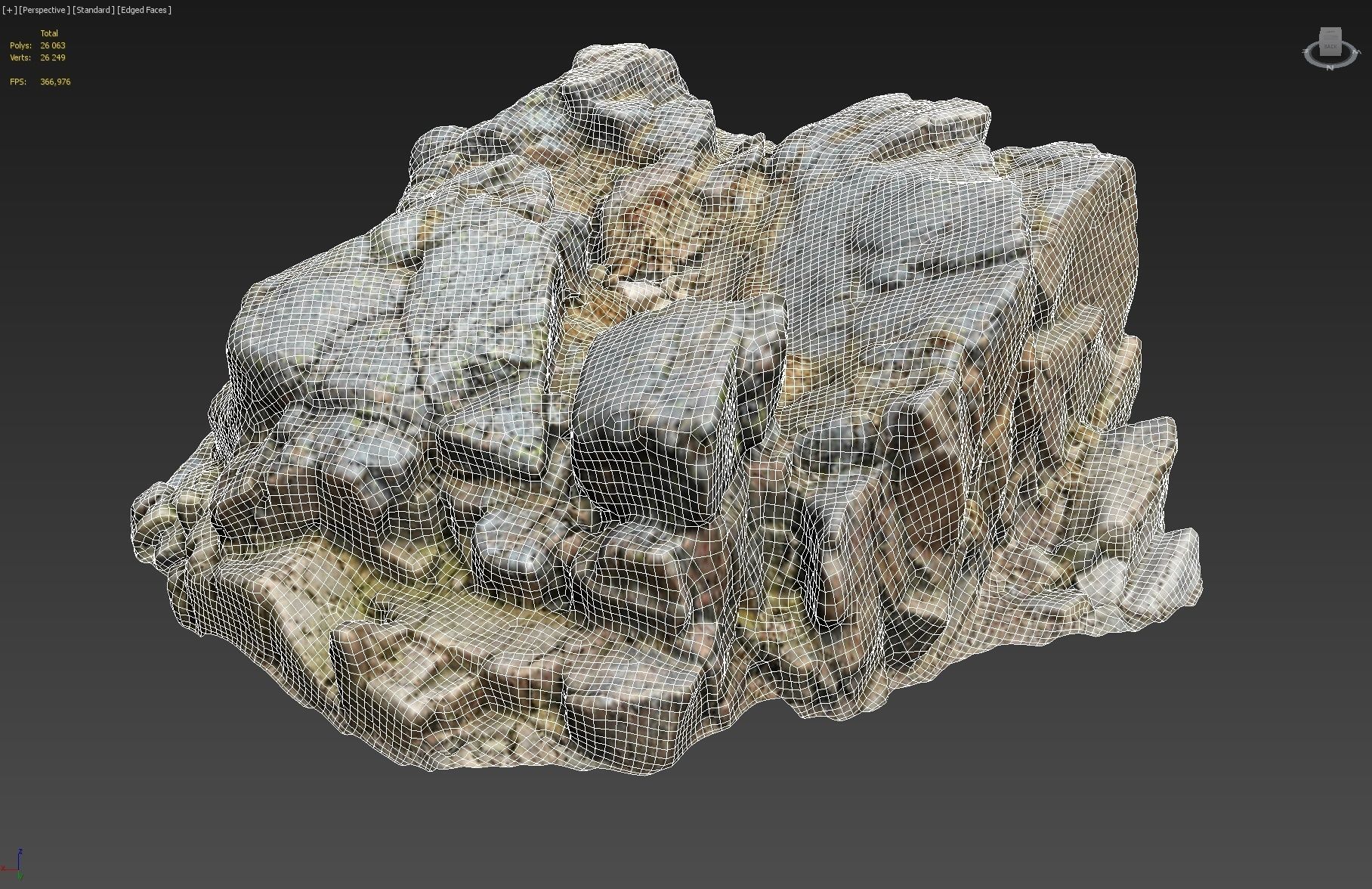 3d scanned rock cliff Y 3D model_2