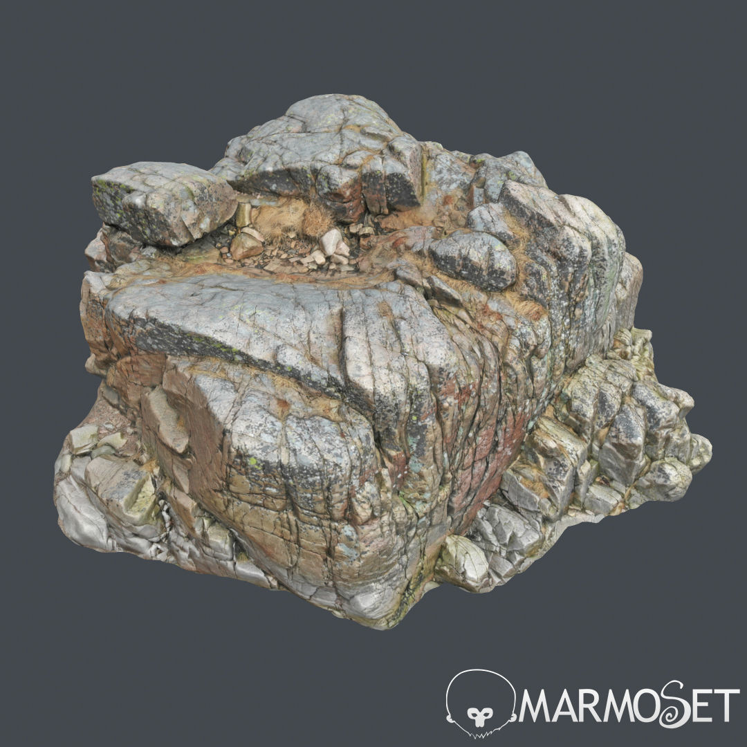 3d scanned rock cliff Y 3D model_6