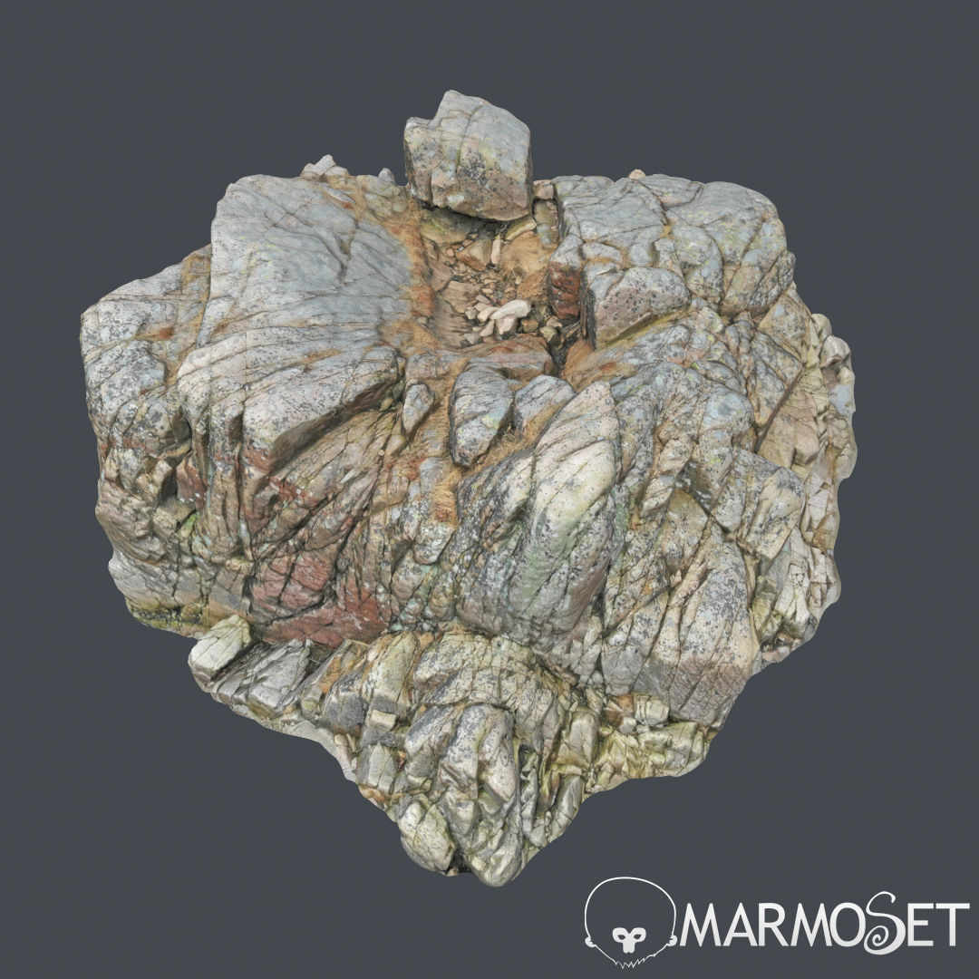 3d scanned rock cliff Y 3D model_5
