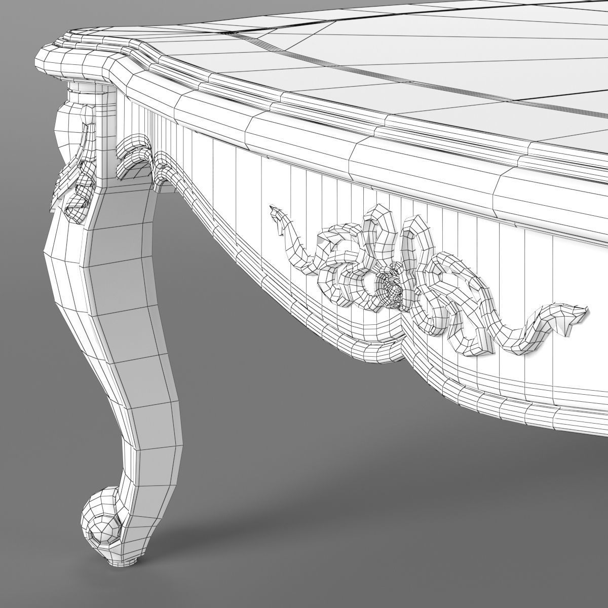 2601000 230-1 Carpenter Big square tea table 3D model_4