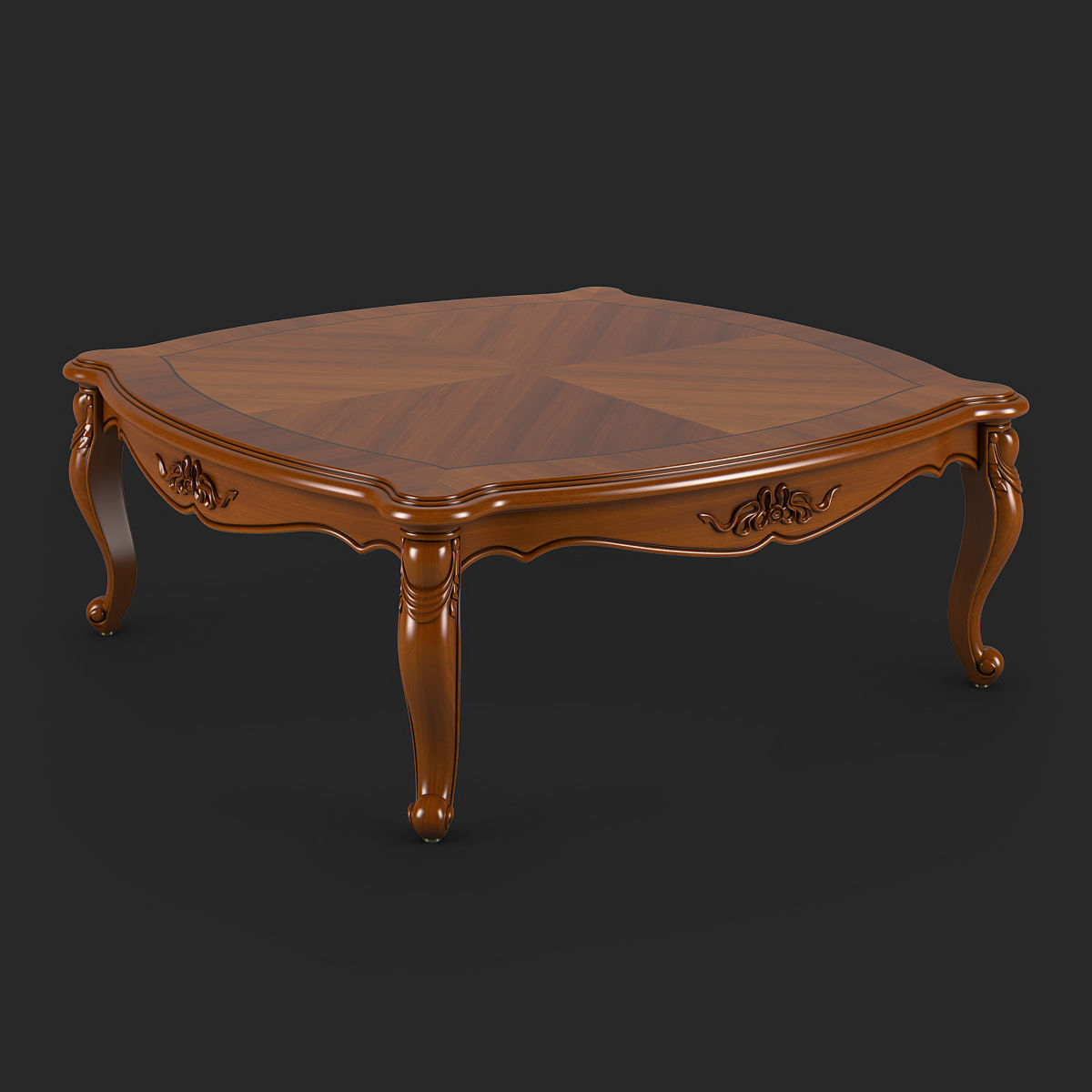2601000 230-1 Carpenter Big square tea table 3D model_2
