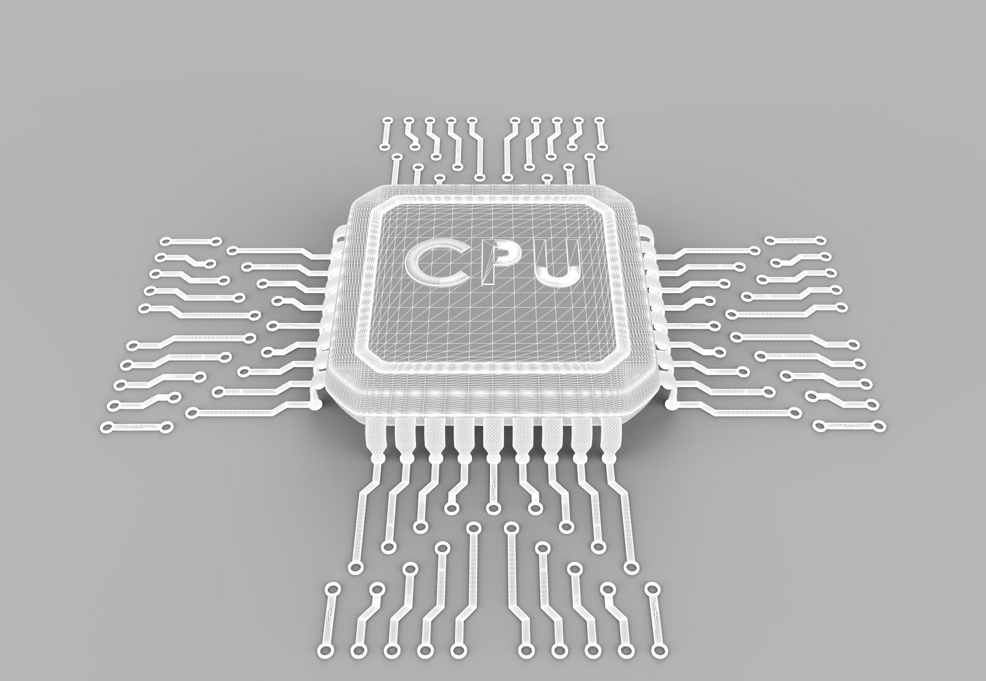 CPU -3d model high poly computer chip 3D model_4