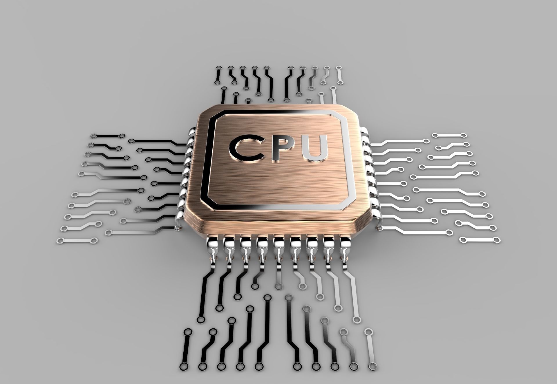 CPU -3d model high poly computer chip 3D model_1