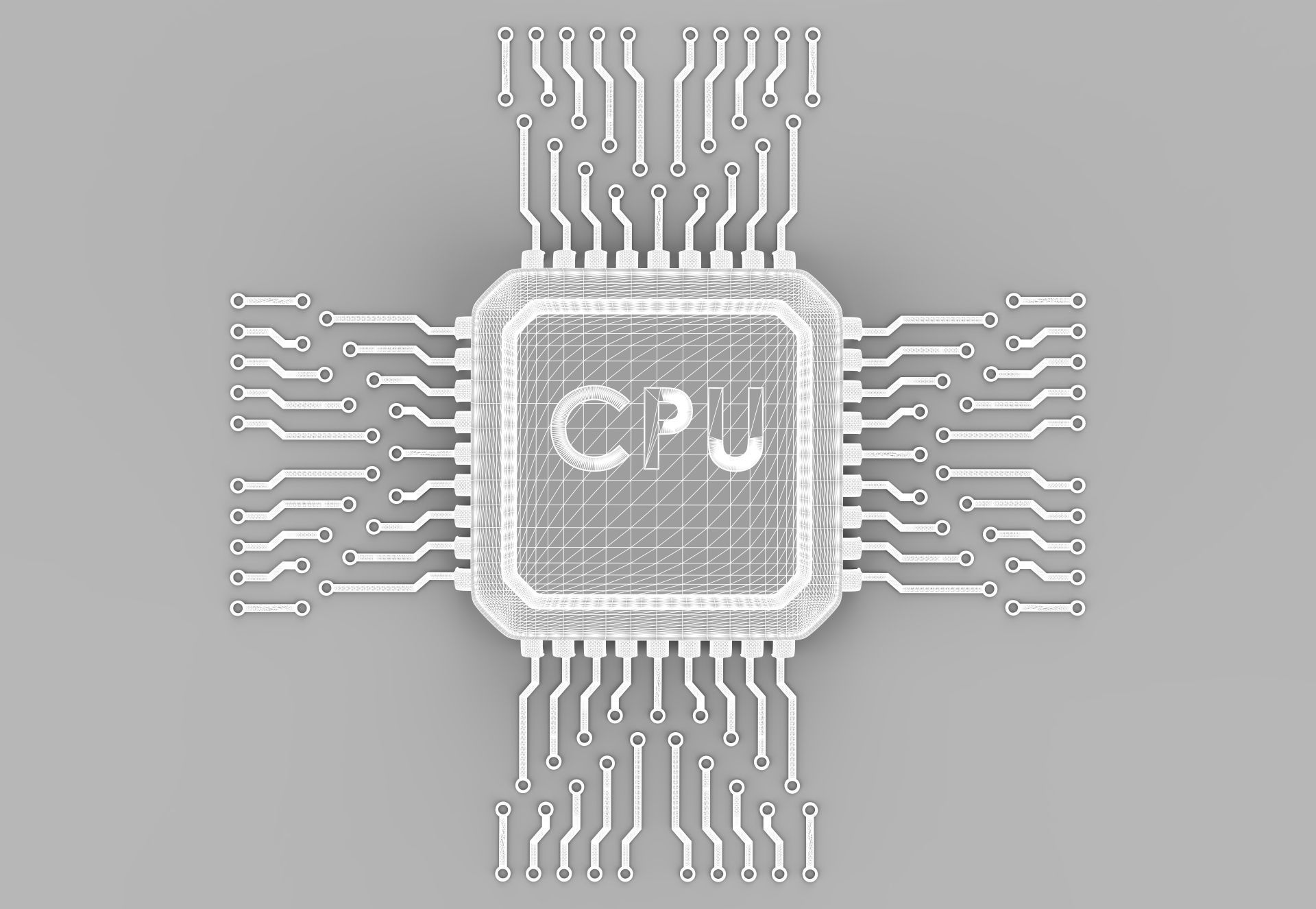 CPU -3d model high poly computer chip 3D model_5