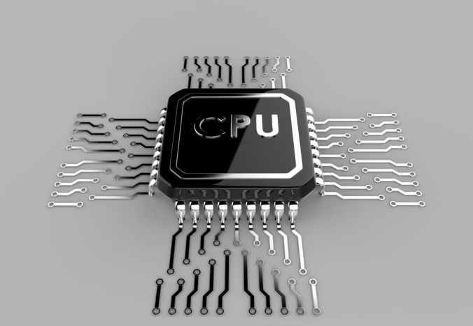 CPU -3d model high poly computer chip 3D model