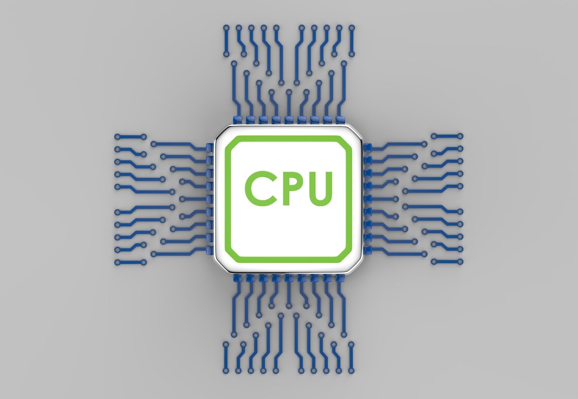 CPU -3d model high poly computer chip 3D model_9