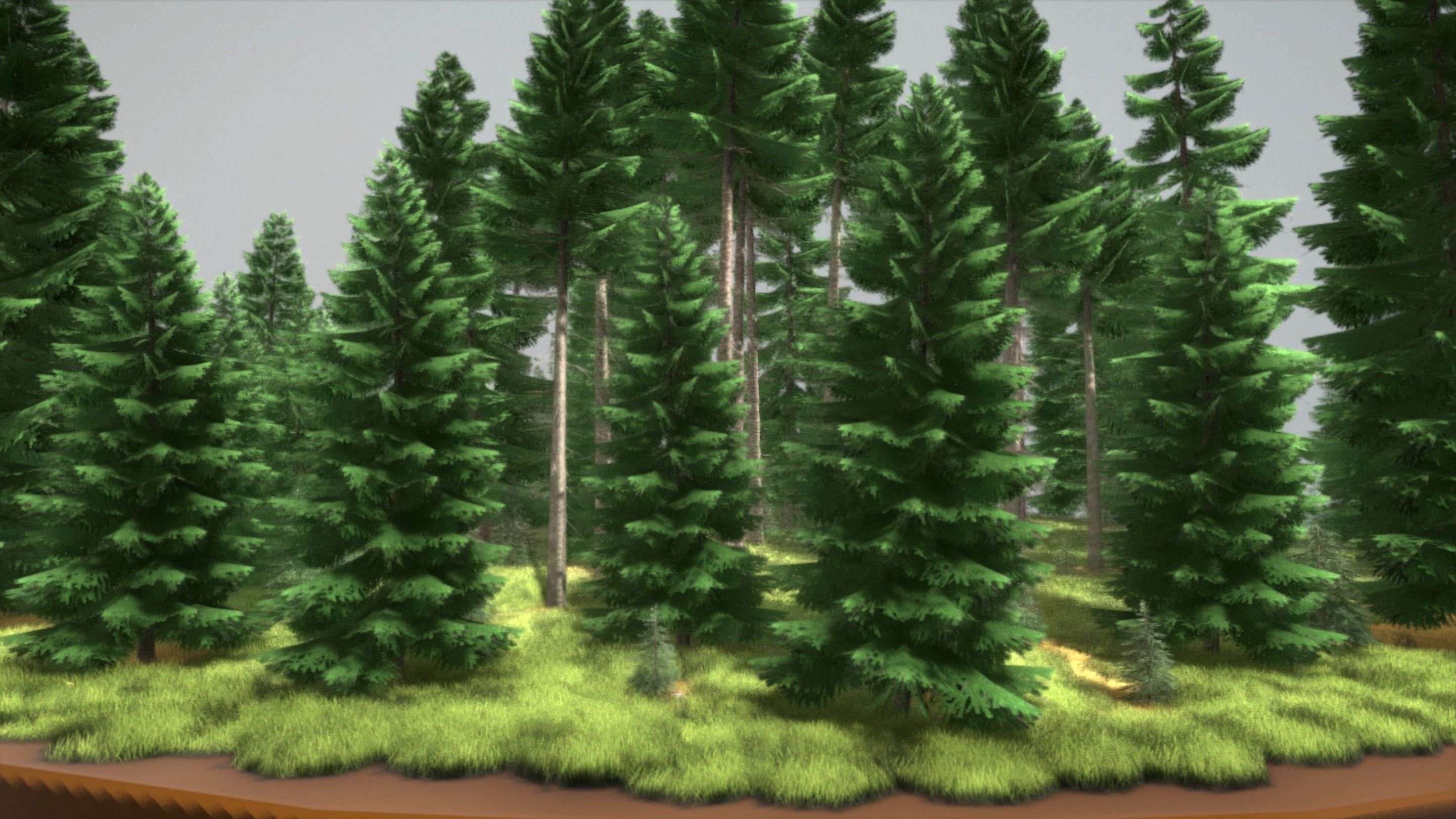 Spruce Forest Scene Low-poly 3D model_42