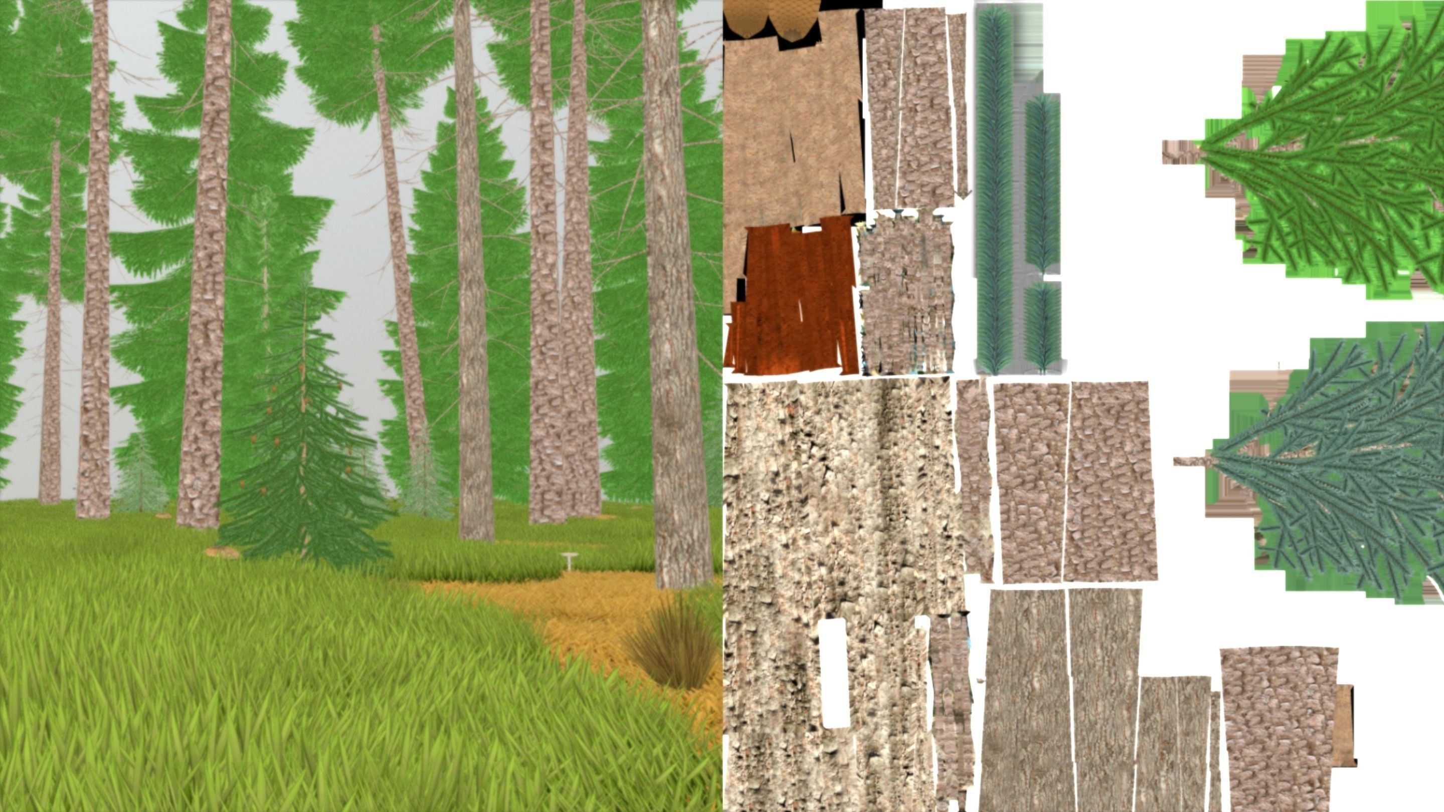 Spruce Forest Scene Low-poly 3D model_67