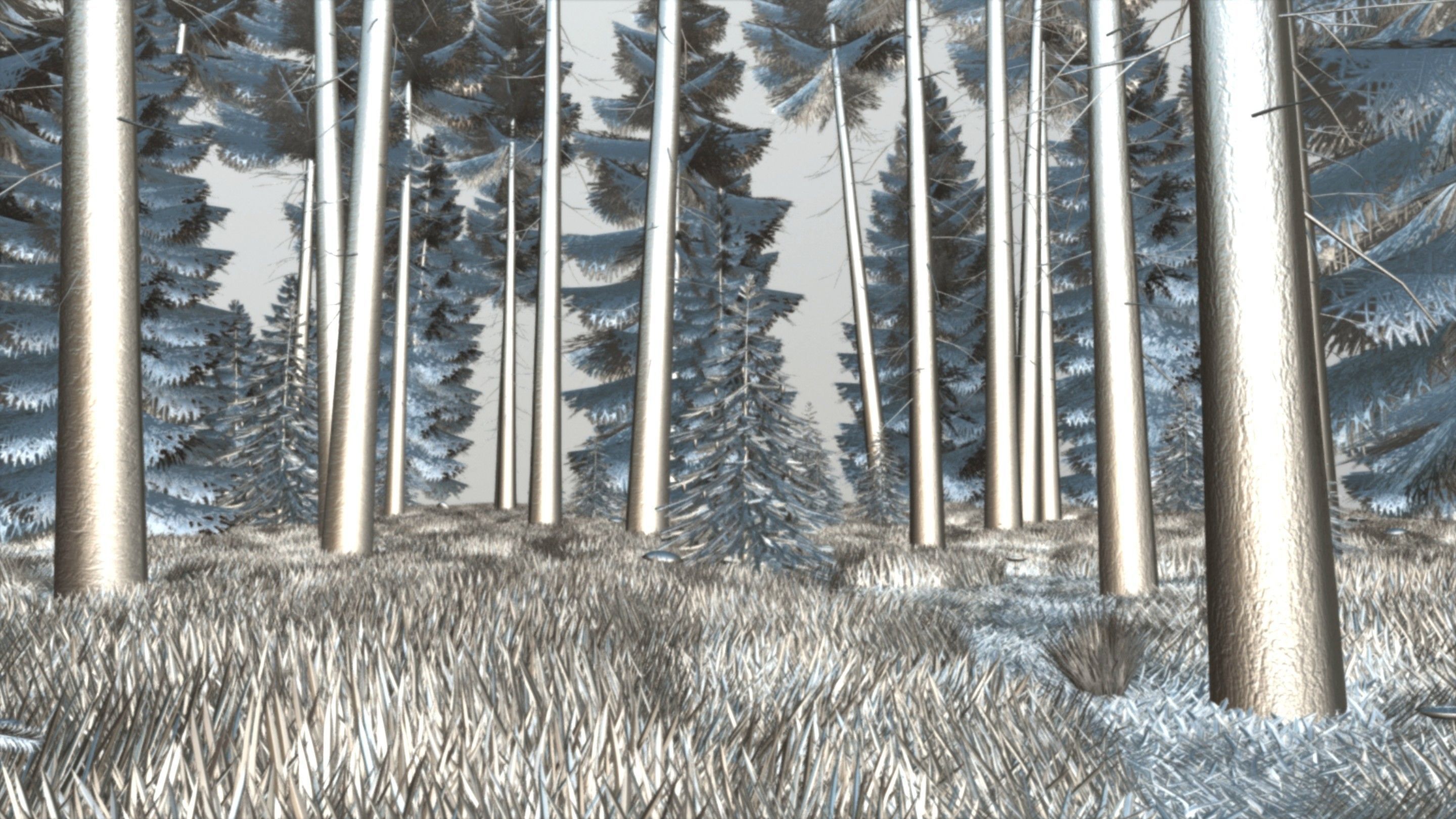 Spruce Forest Scene Low-poly 3D model_76