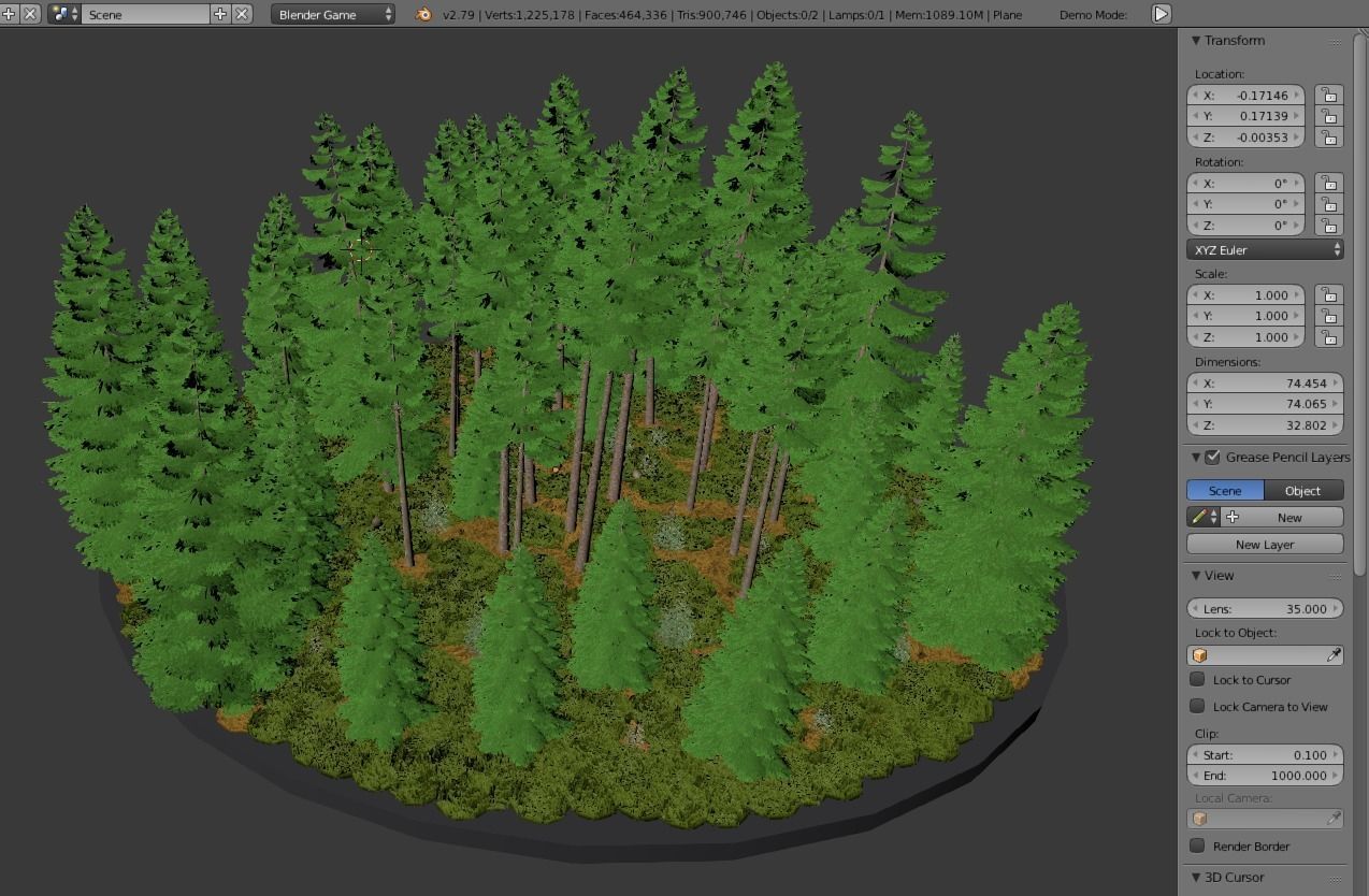 Spruce Forest Scene Low-poly 3D model_22