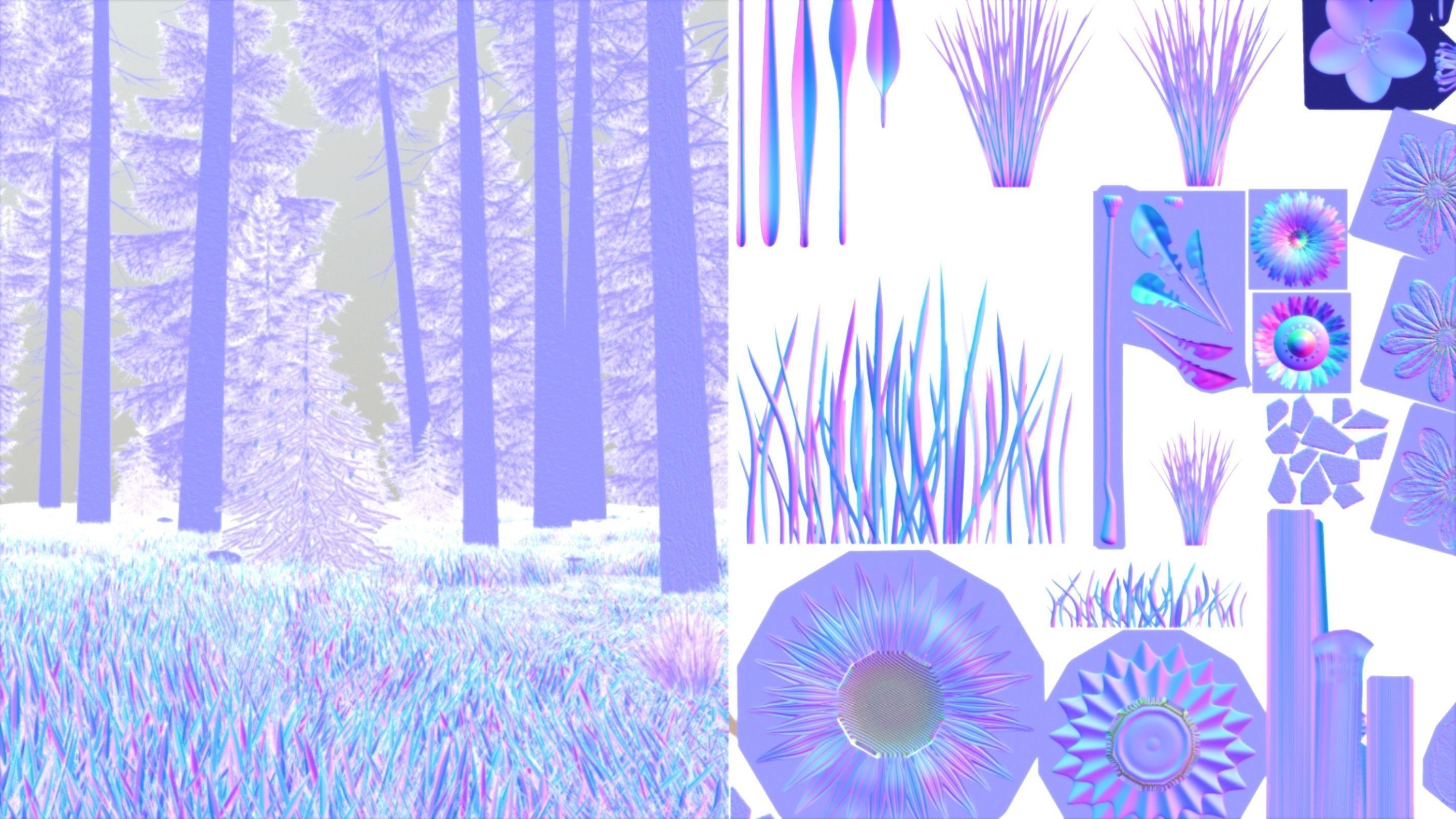 Spruce Forest Scene Low-poly 3D model_64