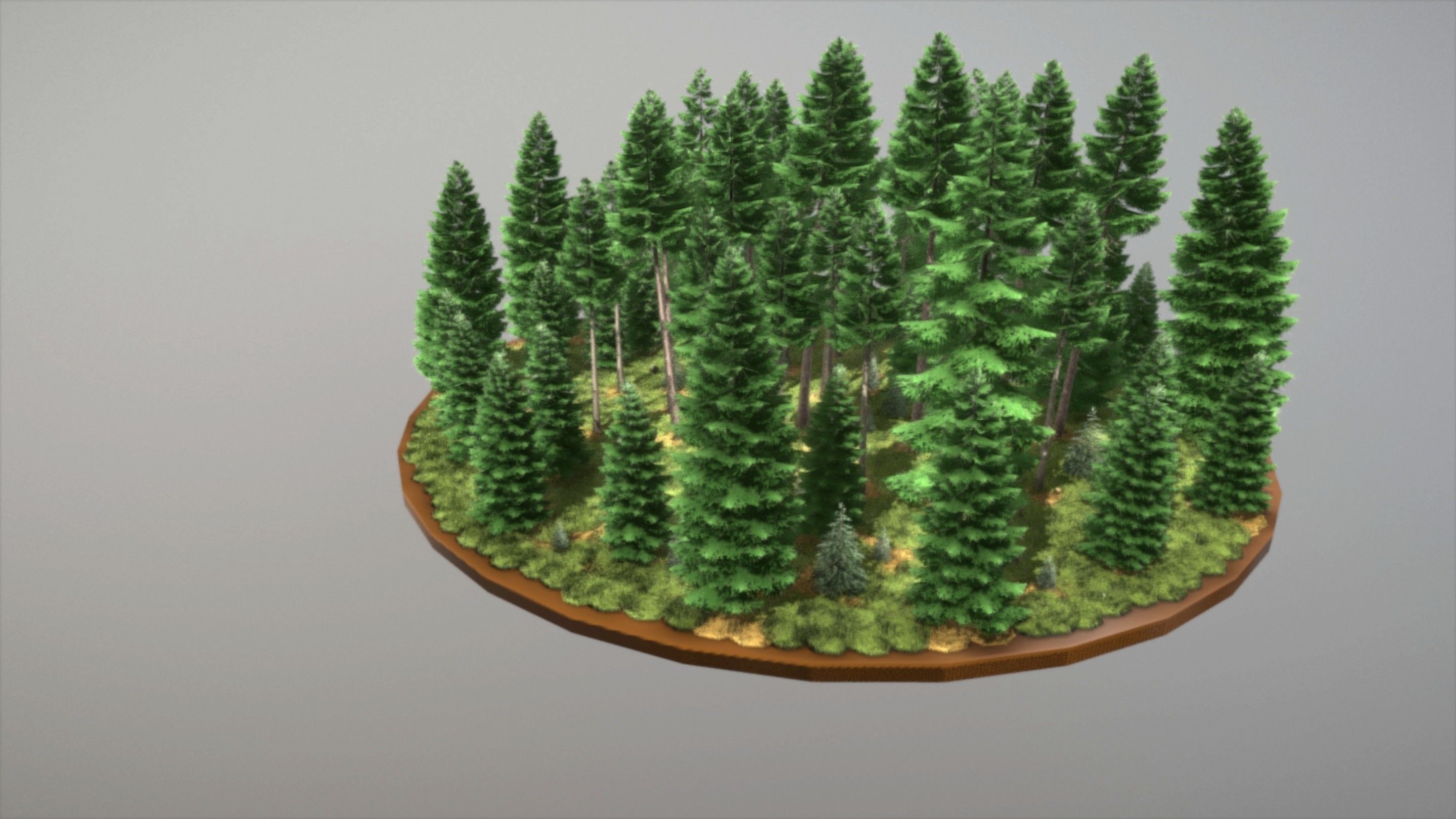 Spruce Forest Scene Low-poly 3D model_95