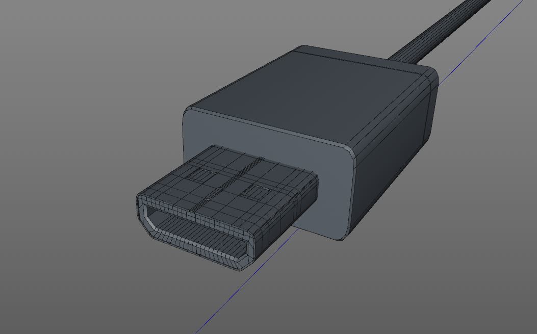 Micro HDMI Male and Female connector 3D model_7