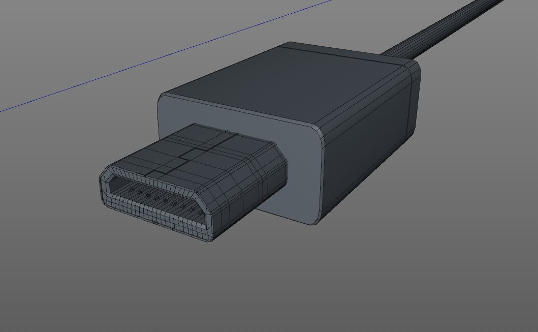 Micro HDMI Male and Female connector 3D model_8