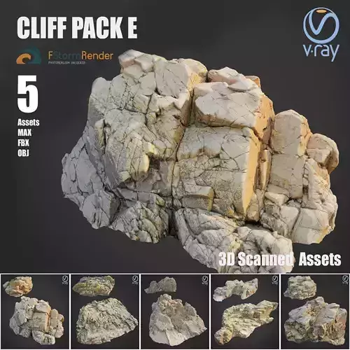 Cliff pack E bundle 3D model