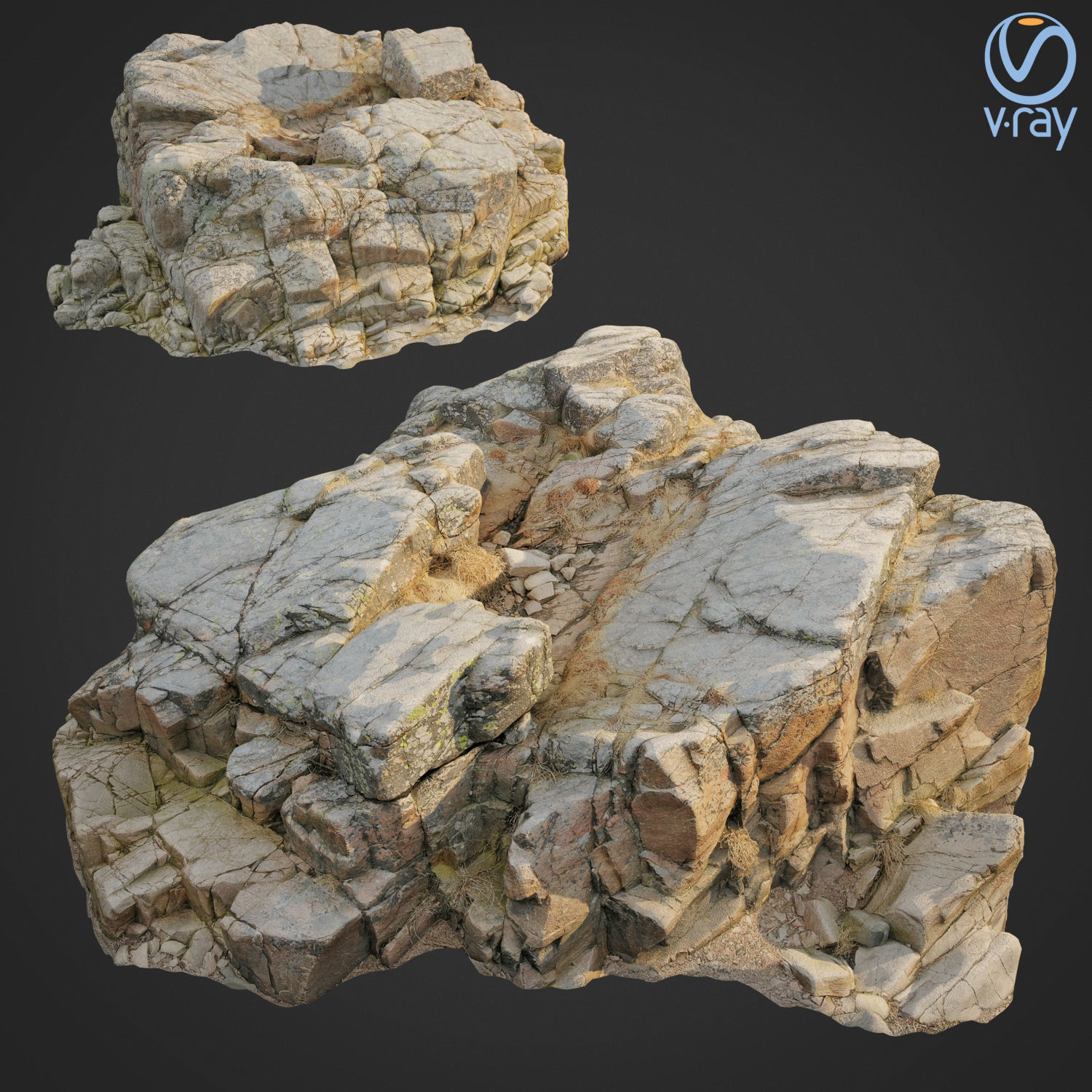Cliff pack E bundle 3D model_2