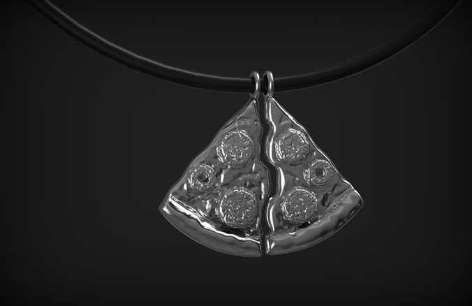 Pendant Pizza two pieces 3D print model