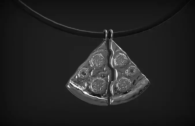 Pendant Pizza two pieces 3D print model