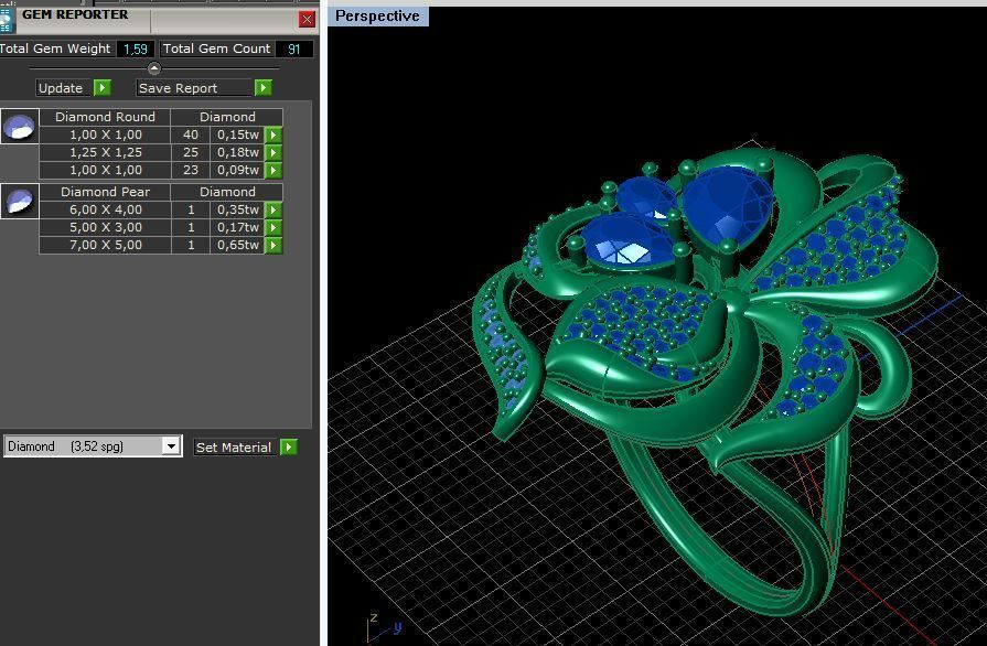 Ring Flower set 3D print model_5