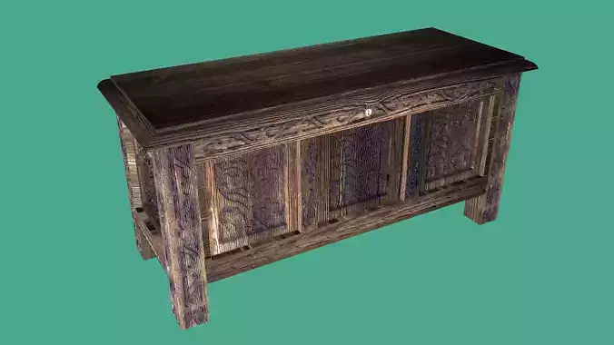 Coffer Antique Furniture Low-poly 3D model