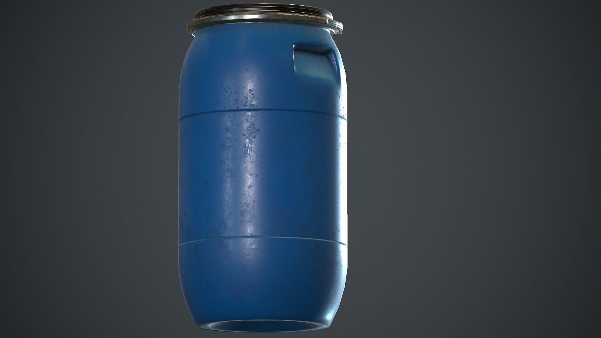 Plastic Barrel PBR Game Ready Low-poly 3D model_12