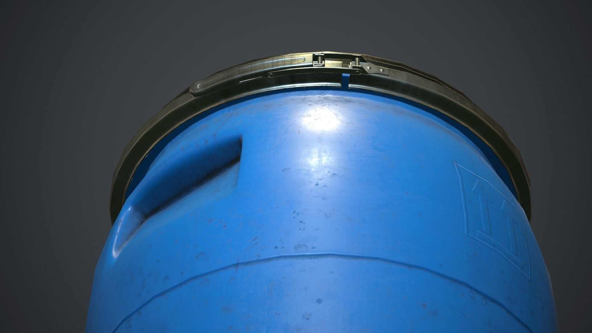 Plastic Barrel PBR Game Ready Low-poly 3D model_6