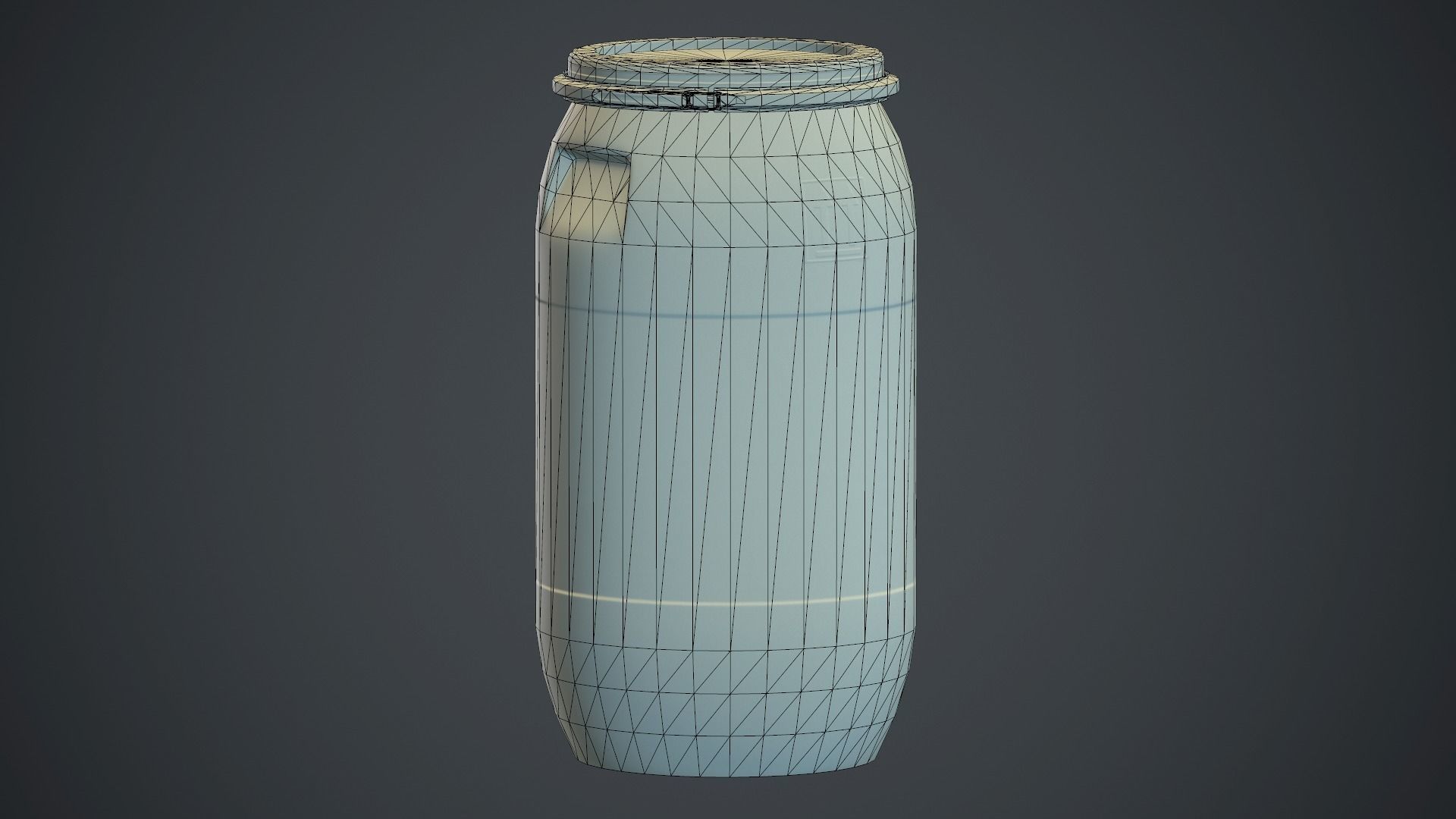 Plastic Barrel PBR Game Ready Low-poly 3D model_16
