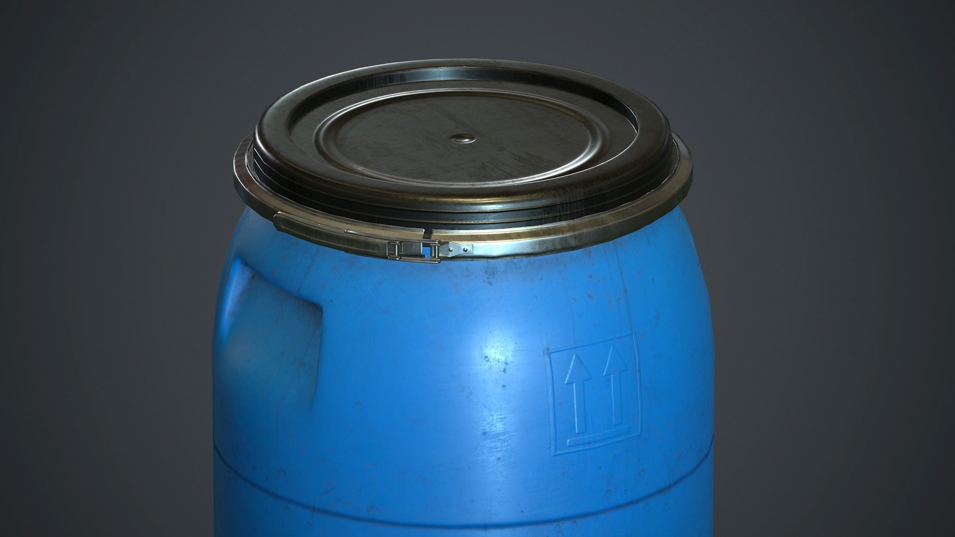 Plastic Barrel PBR Game Ready Low-poly 3D model_5