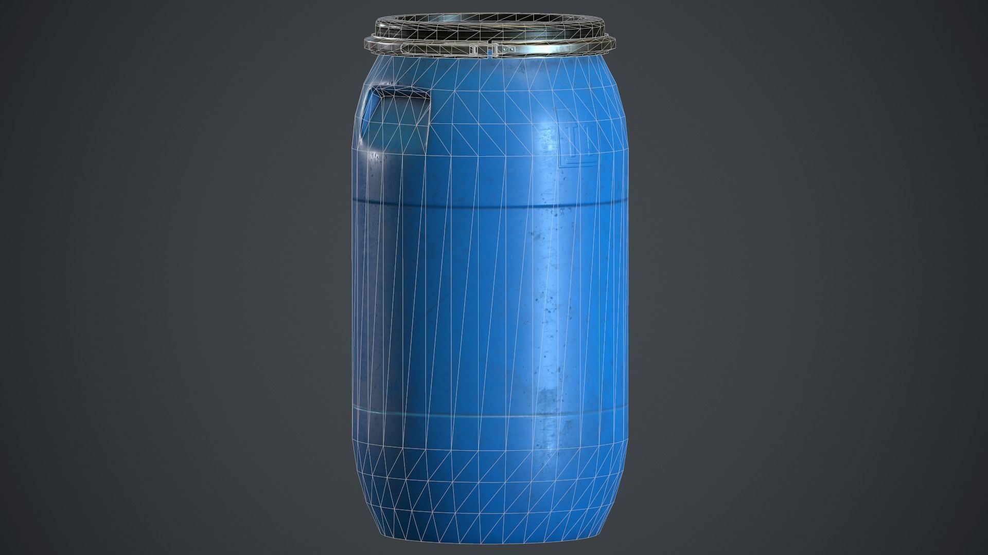 Plastic Barrel PBR Game Ready Low-poly 3D model_15