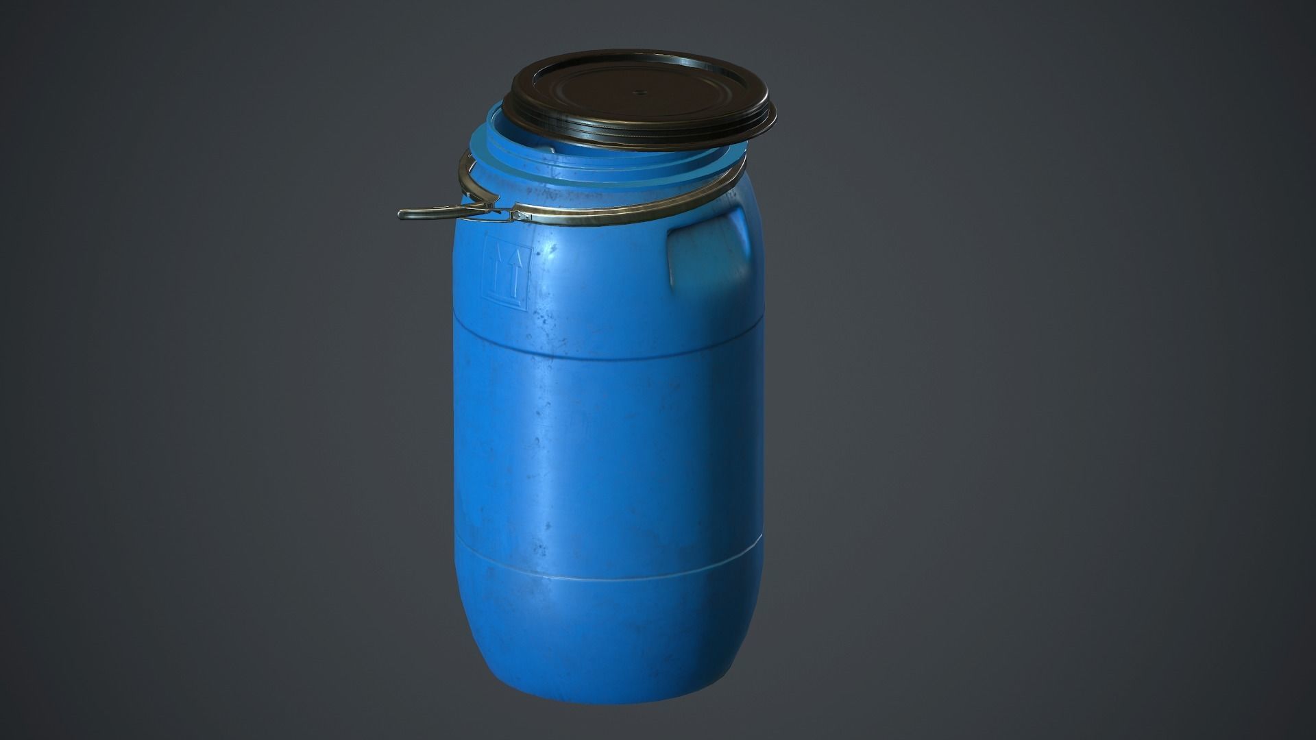Plastic Barrel PBR Game Ready Low-poly 3D model_10