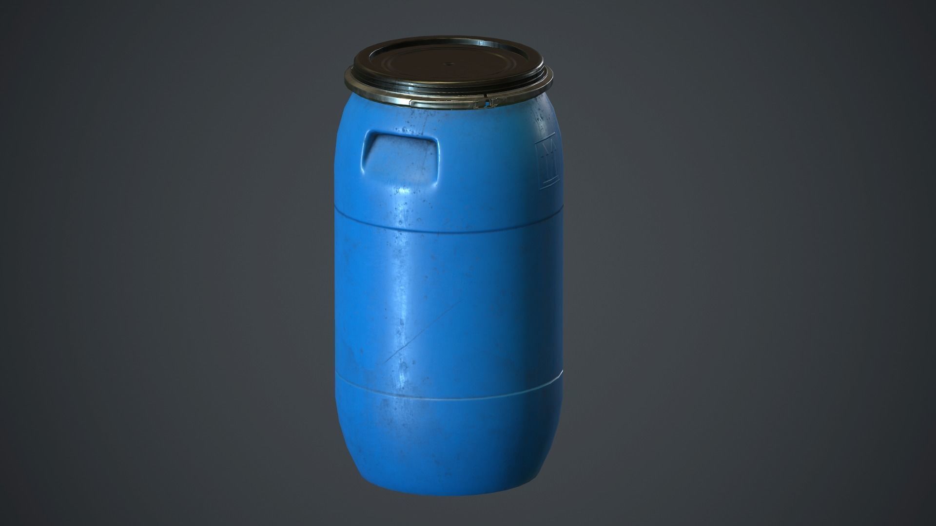 Plastic Barrel PBR Game Ready Low-poly 3D model_14