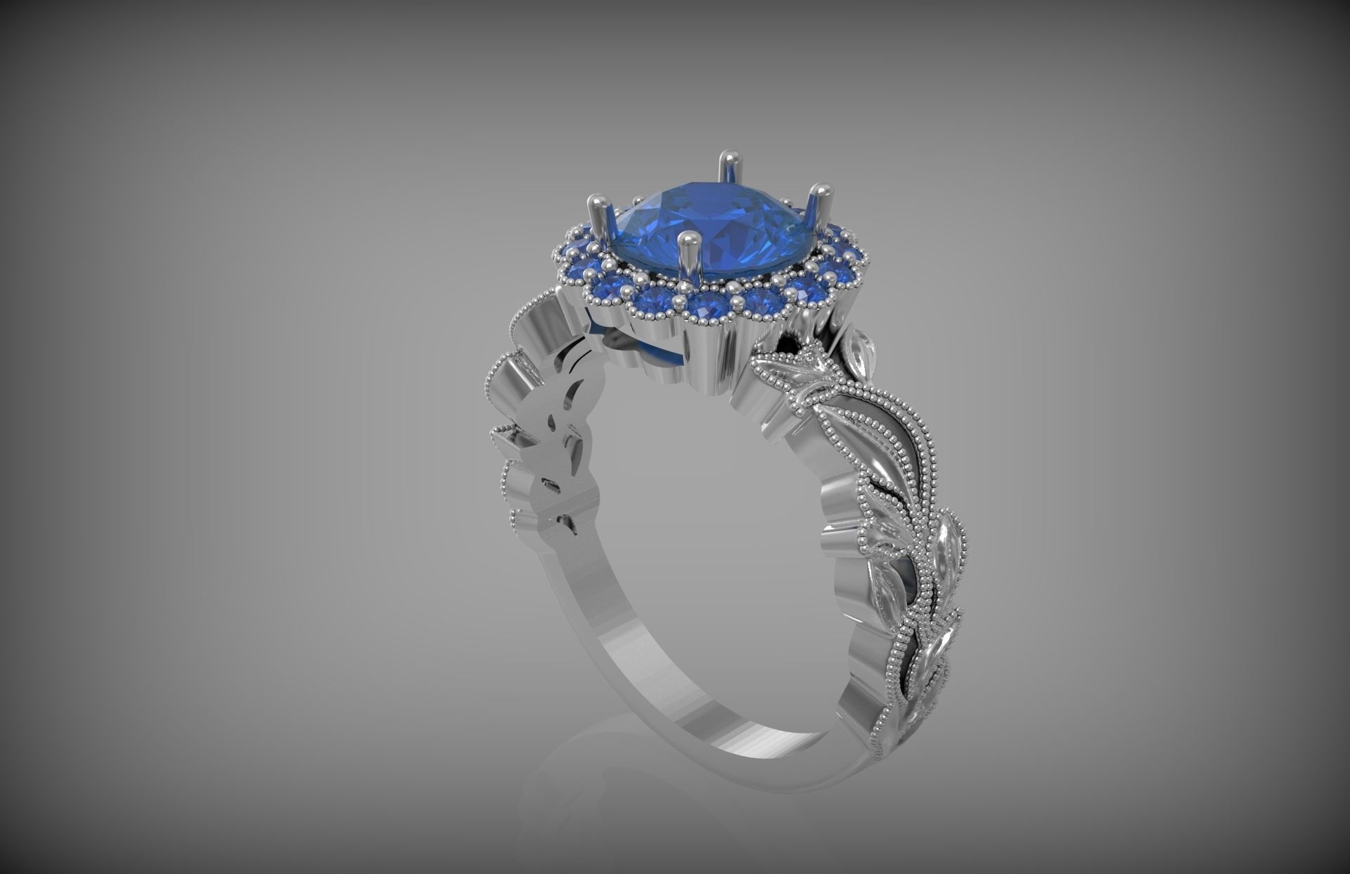 Beautiful engagement ring 3D print model_2